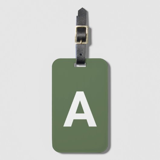 Erste Monogramm Personalisiertes Olivenöl Grün hin Gepäckanhänger (Vorderseite Vertikal)