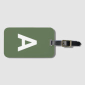 Erste Monogramm Personalisiertes Olivenöl Grün hin Gepäckanhänger (Vorderseite (Horizontal))