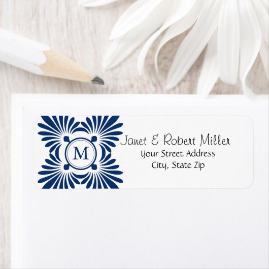 Erste Monogramm-Rücksendeadressen-Aufkleber (Insitu)