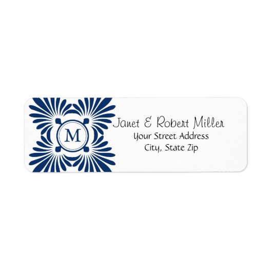 Erste Monogramm-Rücksendeadressen-Aufkleber (Vorne)