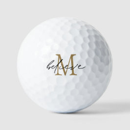 Erste Motivierend Schwarze-Gold-Monogramm Golfball