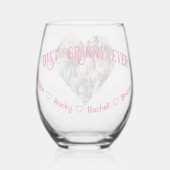 Erste Mütter als Großmutter | Benutzerdefiniertes  Weinglas Ohne Stiel (Rückseite)