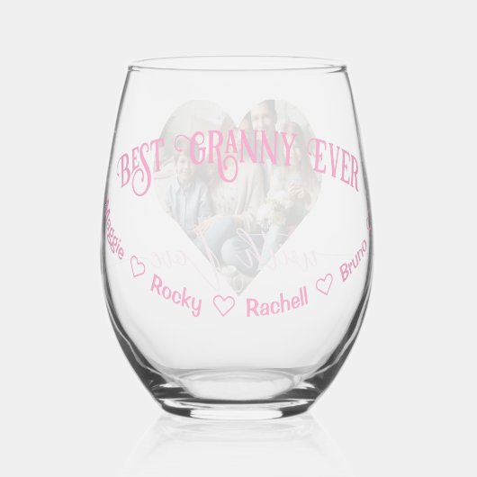 Erste Mütter als Großmutter | Benutzerdefiniertes  Weinglas Ohne Stiel (Rückseite)
