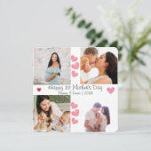 Erste Mutter-Tag-Foto-Collage Danke-Card Dankeskarte (Stehend Vorderseite)