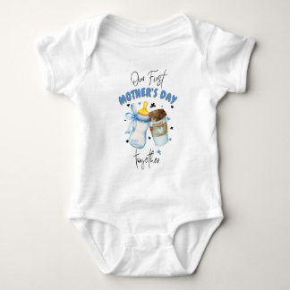 Erste Mütter Tag gemeinsam / Blue Matching Outfit Baby Strampler