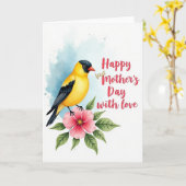 Erste Mutterkarte mit Vogel und Blumen Karte (Gelbe Blume)