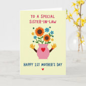 Erste Muttertag Schwester Karte (Gelbe Blume)