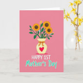 Erste Muttertags-Blumenvase-Karte Karte (Gelbe Blume)