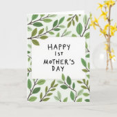 Erste Muttertags-Karten mit Blättern Karte (Gelbe Blume)