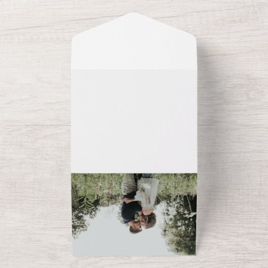 Erste Namen Elegante Schwarz-Weiß-Feierliche Hochz All In One Einladung (Außenbereich)