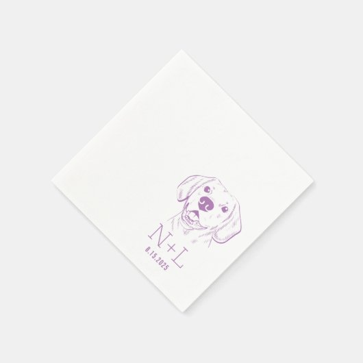 Erste Namen Initials Beagle Hochzeit Napkins Serviette (Ecke)