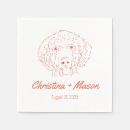 Erste Namen Poodle Wedding Napkins Serviette