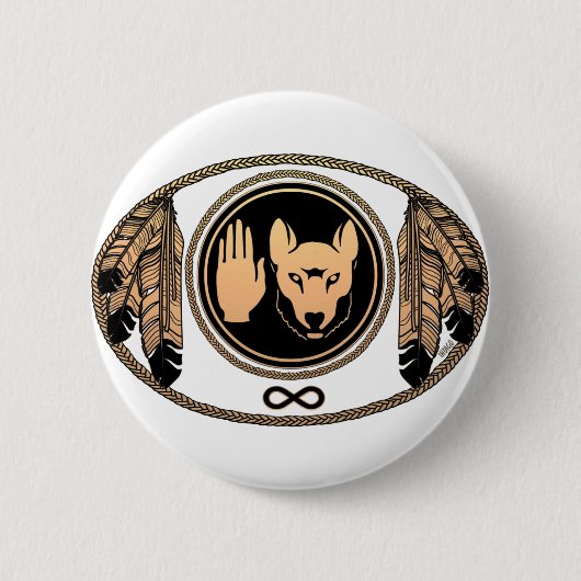 Erste Nationen Tasten Geschenke Metis Wolf Native  Button (Vorderseite)