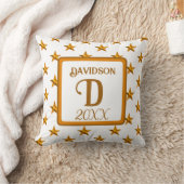 Erste Orange Gold Wohngestaltung der Star Monogram Kissen (Decke)