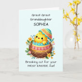 Erste Oster Große Enkeltochter personalisieren Karte (Gelbe Blume)