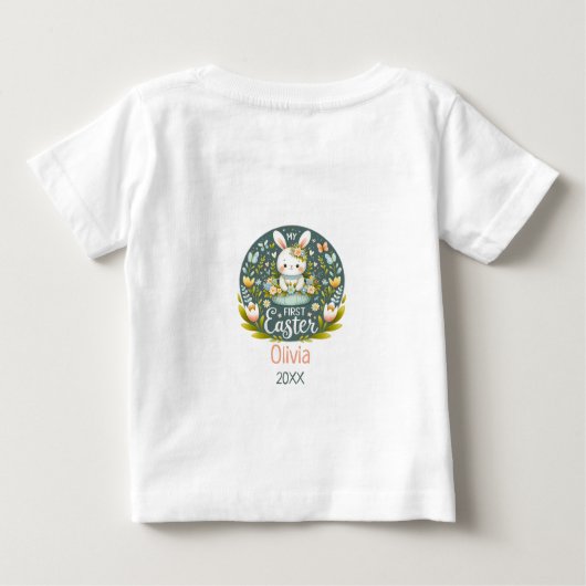 Erste Osterfeier der Sonne - Personalisiert Baby T-shirt (Rückseite)