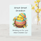 Erste Osterfeier Große Enkel Chick Break Karte (Gelbe Blume)