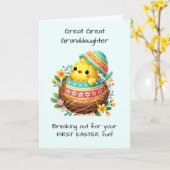 Erste Osterfeier Große Enkeltochter Osterfeige Karte (Gelbe Blume)
