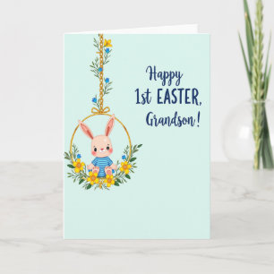 Erste Osterkarte für Enkel mit Hase Karte