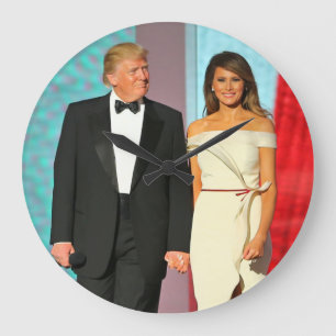 Erste Paare Donald und Melania-Trumpf-Einweihung Große Wanduhr