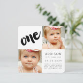 Erste Party-Girl-Foto-Karte Einladung (Stehend Vorderseite)