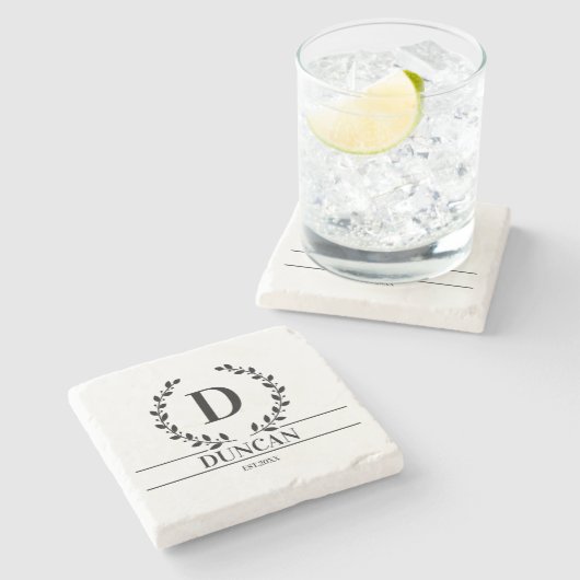 Erste Personalisierte Hochzeitsgeschenke Neuvermäh Steinuntersetzer (Seitenansicht)