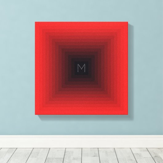 Erste Personalisierte rote Invertierte Pyramide au Leinwanddruck (Insitu (Holzboden))