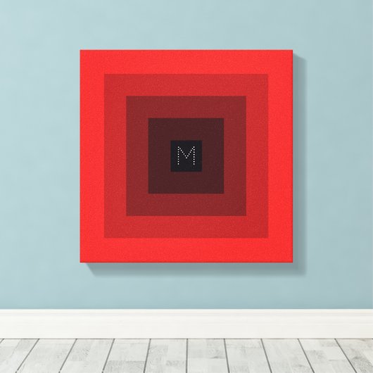 Erste Personalisierte rote Invertierte Pyramide au Leinwanddruck (Insitu (Holzboden))