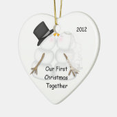 ERSTE PERSONALISIERTE Weihnachten-SNOWMAN-PAARE Keramik Ornament (Links)