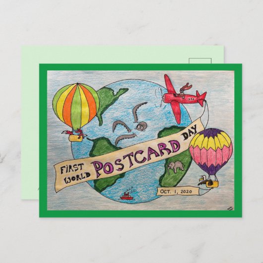 Erste Postkarte (Vorne/Hinten)