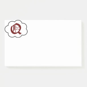Erste Q Monogramm-Anmerkungen Post-it Klebezettel