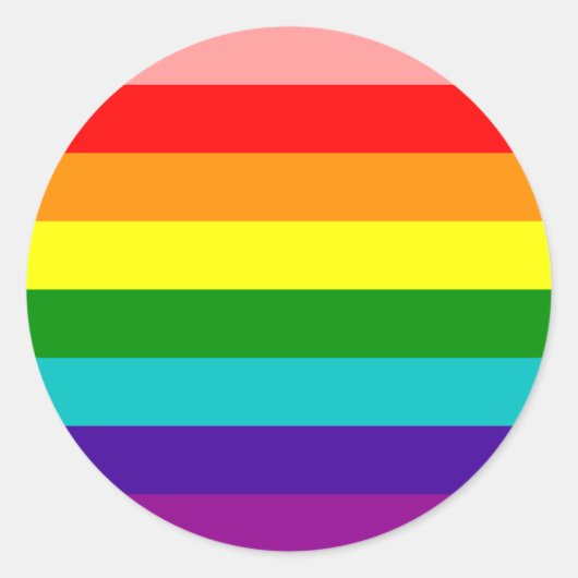 Erste Rainbow-Gay Pride-Flag Runder Aufkleber (Vorderseite)