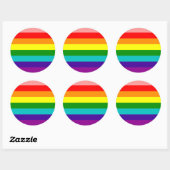 Erste Rainbow-Gay Pride-Flag Runder Aufkleber (Blatt)