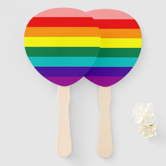 Erste Rainbow-Pride-Flagge Fächer (Vorne und Hinten)