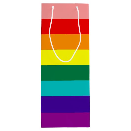 Erste Rainbow-Pride-Flagge Geschenktüte Für Weinflaschen (Rückseite)