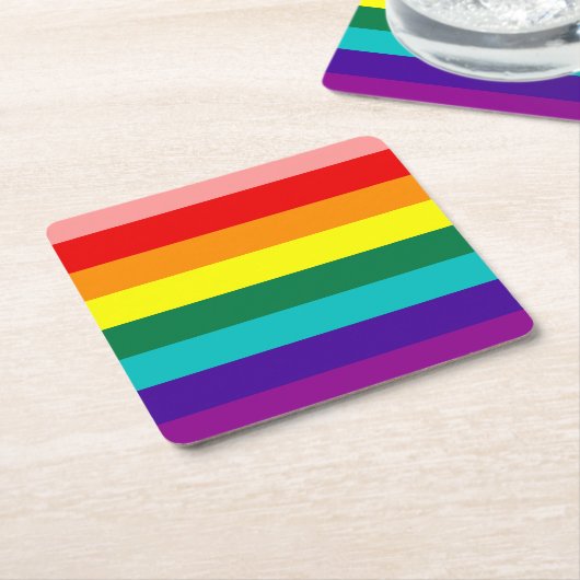 Erste Rainbow-Pride-Flagge Rechteckiger Pappuntersetzer (angewinkelt)