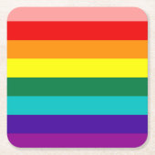 Erste Rainbow-Pride-Flagge Rechteckiger Pappuntersetzer (Vorderseite)
