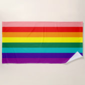 Erste Rainbow-Pride-Flagge Strandtuch (Vorderseite)