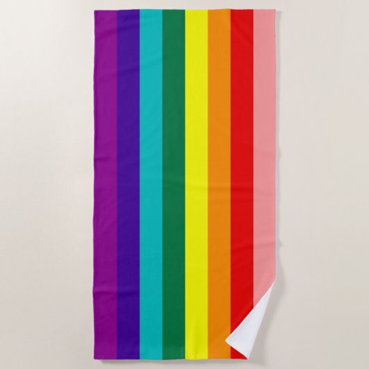 Erste Rainbow-Pride-Flagge Strandtuch (Vorderseite)