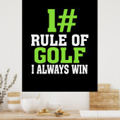 Erste Regel des Golfs Poster (Küche)
