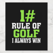 Erste Regel des Golfs Weinetikett (Einzelnes Label)