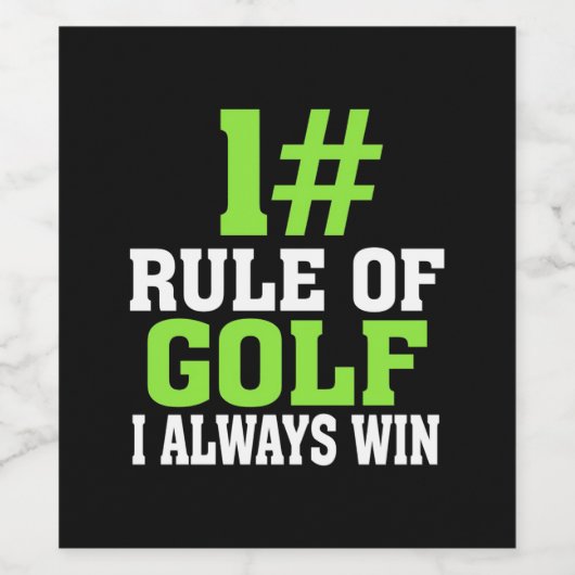 Erste Regel des Golfs Weinetikett (Einzelnes Label)