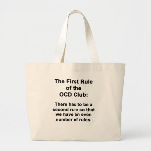 Erste Regel des OCD-Clubs Jumbo Stoffbeutel
