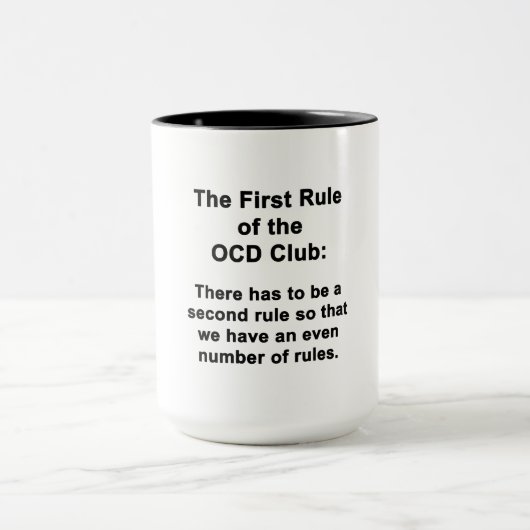 Erste Regel des OCD-Clubs Tasse (Zentrum)