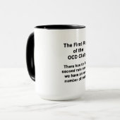Erste Regel des OCD-Clubs Tasse (Vorderseite Links)