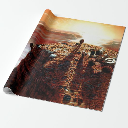 Erste Reise der NASA zum künstlerischen Konzept de Geschenkpapier (Ungerollt)