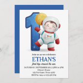 Erste Reise des Astronauten um die Sonne am 1. Geb Einladung (Vorne/Hinten)