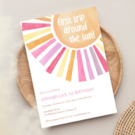Erste Reise durch das Sun-Party 1. Geburtstag Einladung