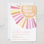 Erste Reise durch das Sun-Party 1. Geburtstag Einladung (Vorderseite)
