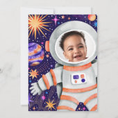 Erste Reise durch das Sun Space Astronaut Foto Einladung (Rückseite)